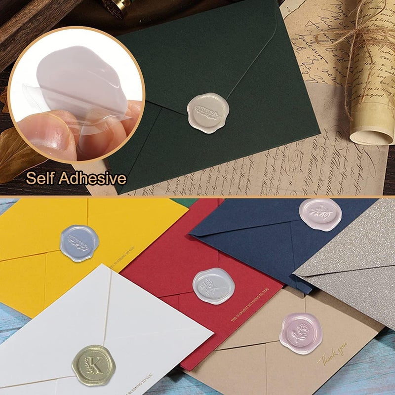 HZYH 108 Pcs Floral Botanical Wax Seal Stickers - Self-Adhesive Envelope Sealing for Wedding Invitations, Scrapbooking, DIY Crafts - Pre-Made Embossed Wax Stamp  Seals - Image 3