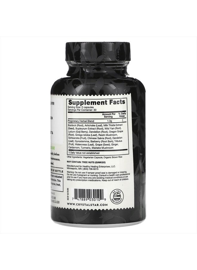 Crystal Star Liver Renew, 60 Capsules, Herbal Liver Cleanse Supplement That Supports Normal Liver Function & Promotes Toxin Release - Milk Thistle, Non-GMO  - Image 2