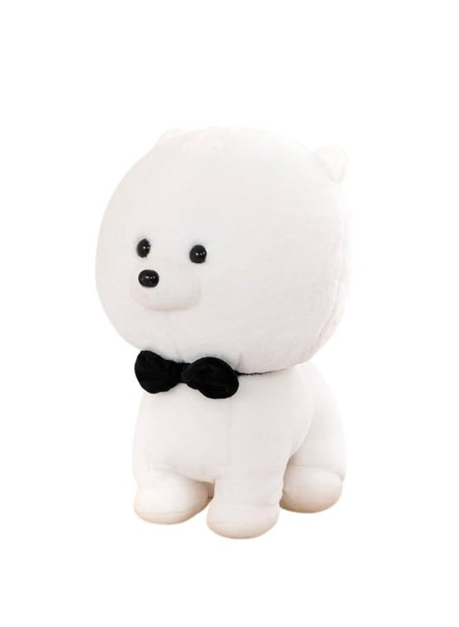 Raxoom Plush White Puppy Stuffed Animal with Bow Tie, 23 cm Soft Body Pillow, Decorative Toy - Image 1