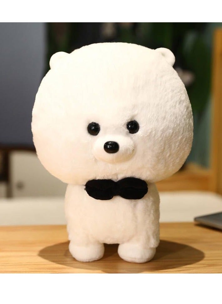 Raxoom Plush White Puppy Stuffed Animal with Bow Tie, 23 cm Soft Body Pillow, Decorative Toy - Image 2