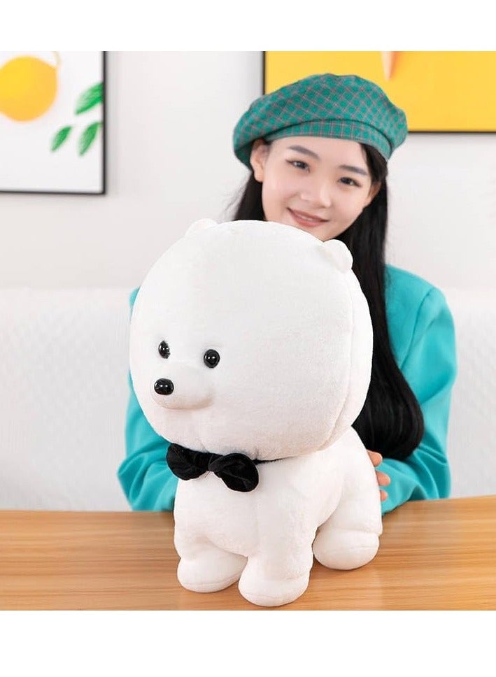 Raxoom Plush White Puppy Stuffed Animal with Bow Tie, 23 cm Soft Body Pillow, Decorative Toy - Image 3