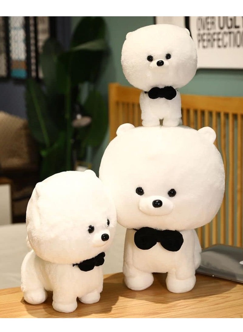 Raxoom Plush White Puppy Stuffed Animal with Bow Tie, 23 cm Soft Body Pillow, Decorative Toy - Image 4