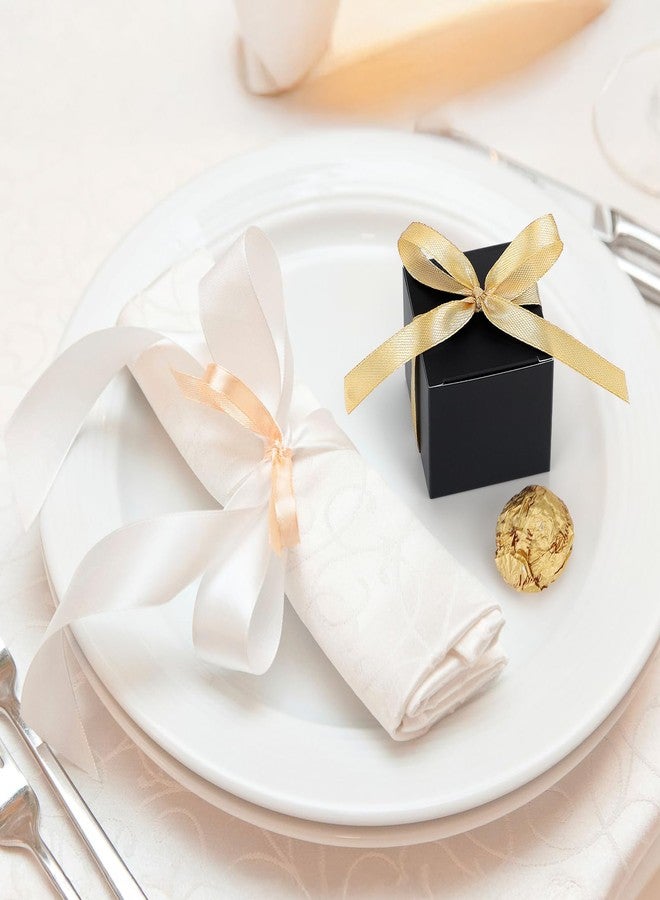 EUSOAR Favor Boxes, 120pcs 2x2x2 Inches Black Small Gift Boxes Macaron Box with Gold Ribbons, Mini Cube Soap Box Candy Storage Chocolate Truffles Container for Wedding Birthday Party DIY Favors - Image 5