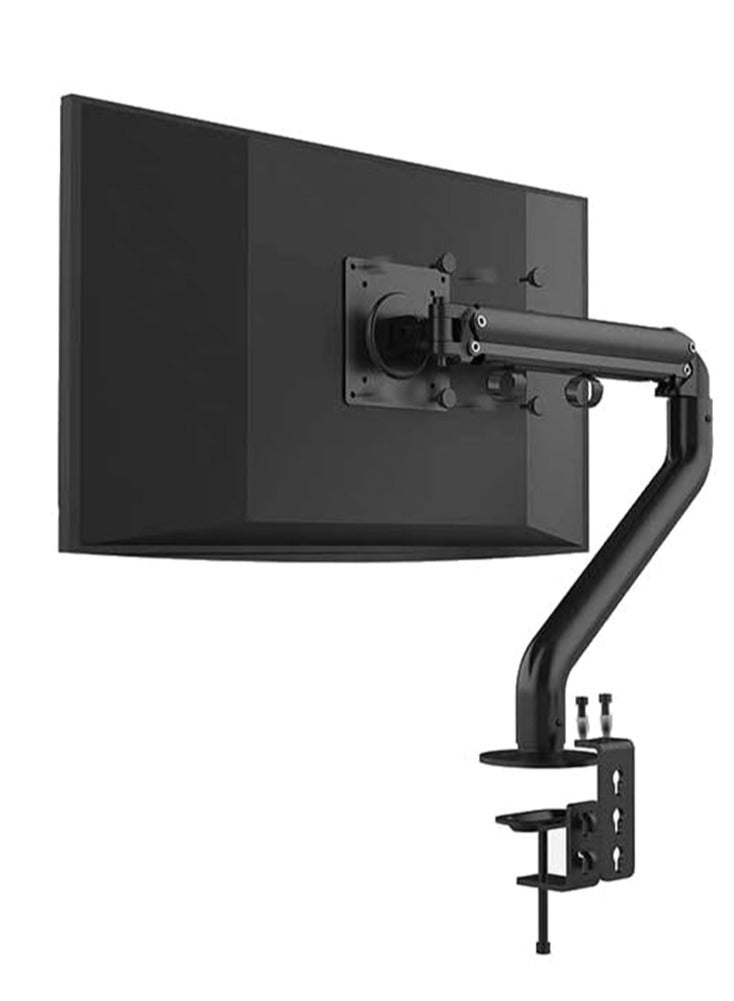 حامل ذراع شاشة واحدة كامل الحركة، ذراع شاشة زنبركية غازية لشاشة مسطحة/منحنية/فائقة العرض مقاس 17-32 بوصة مع مشبك على شكل حرف C وحلقة تثبيت - Image 1