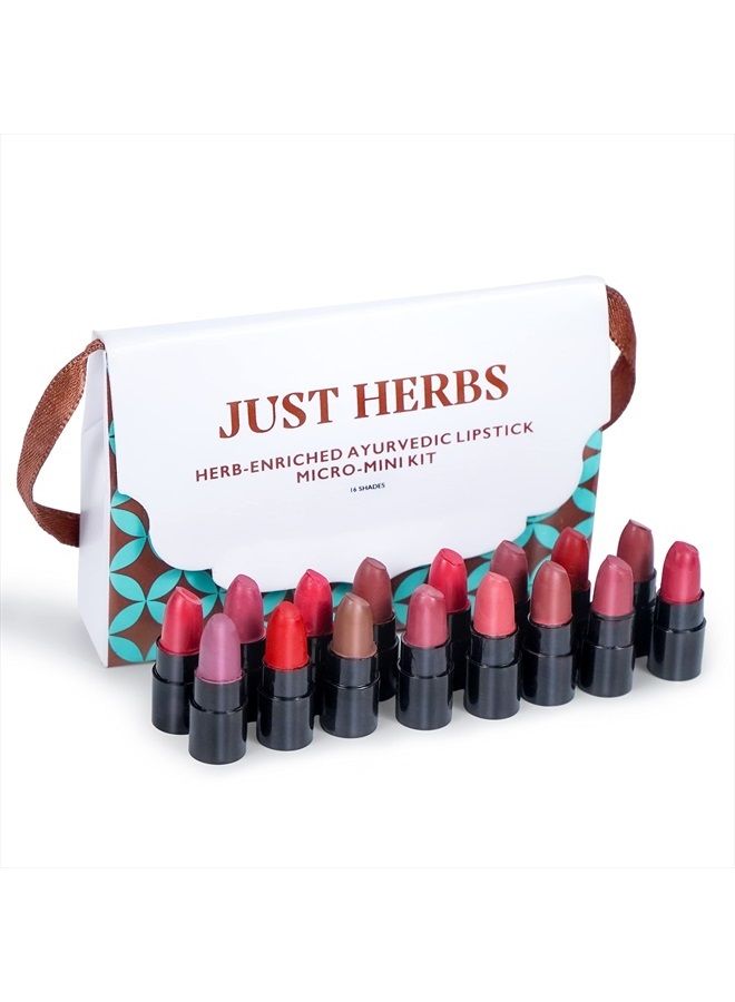 Just Herbs مجموعة عينات أحمر الشفاه بالأعشاب المعززة بالأيورفيدا - Image 1
