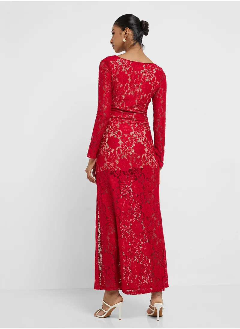 جينجر Lace Bodycon Maxi Dress