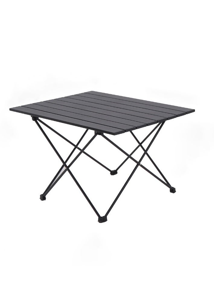 Arabest Folding Camping Table,Ultralight Camp Portable Table with Roll up Aluminum Alloy Table Top & Storage Bag,Quick Installation Outdoor Folding Table for Picnic 68cmx45cmx40CM Black  - Image 1