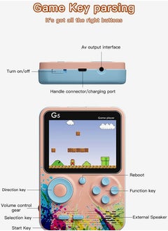 KASTWAVE G5 Retro 3 inch Handheld Game Console Built-in 500 Classical FC Games Support for Connecting TV & Two Players (Blue)  - Image 2