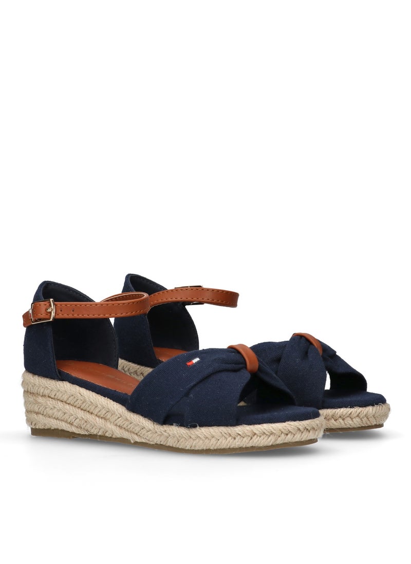 TOMMY HILFIGER - Kids Rope Wedge Sandals - Image 1