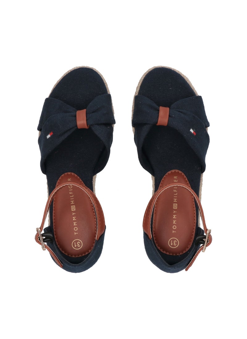 TOMMY HILFIGER - Kids Rope Wedge Sandals - Image 1
