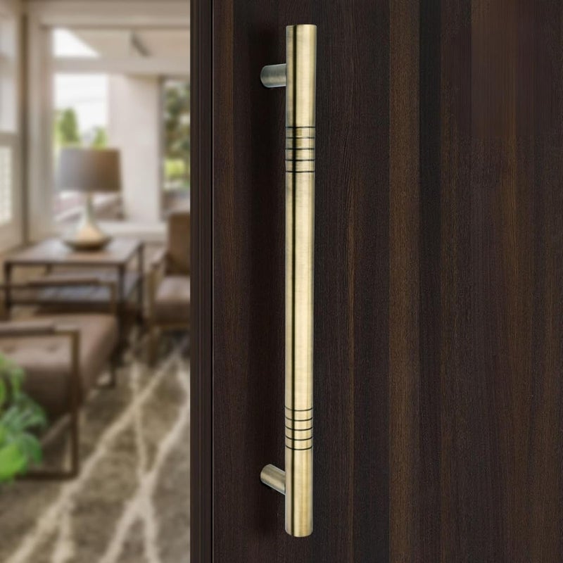 ALDEN 18 inch Main Door Handle/Handle for Glass and Wooden Door/Pull and Push Stainless Steel Door Handle (Brass Antique) (Pack of 1) - Image 1
