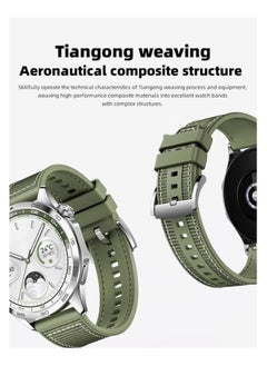 Digipace Smart Watch Band Compatible with Huawei Watch Gt4 46mm 22mm Replacement Silicone Nylon Strap Adjustable Green  - Image 4