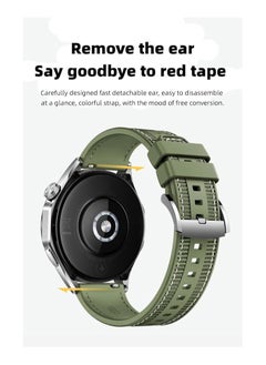 Digipace Smart Watch Band Compatible with Huawei Watch Gt4 46mm 22mm Replacement Silicone Nylon Strap Adjustable Green  - Image 3