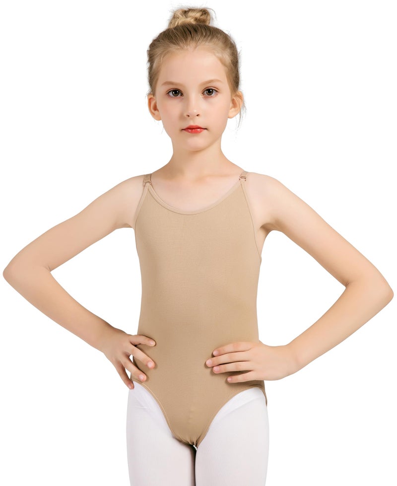 DANSHOW Women and Girls Nude Seamless Camisole Undergarment Leotard with Transition Straps(8A13) - Image 1