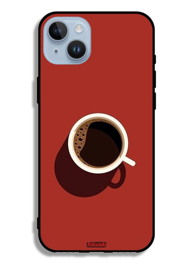 Tolwak Apple iPhone 14 Plus Protective Case Coffee Cup Art - Image 2