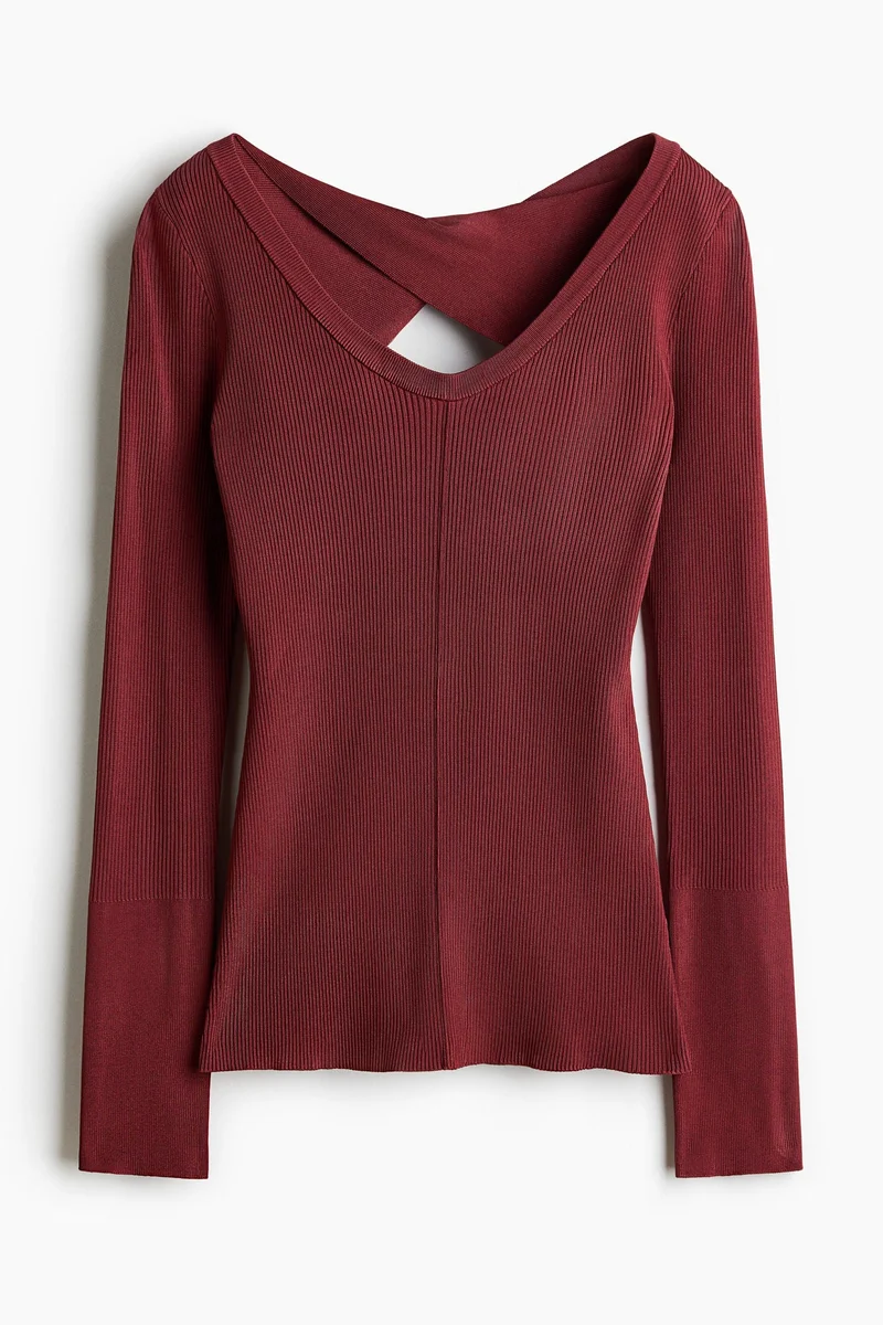 H&M Rib-knit twist-detail top