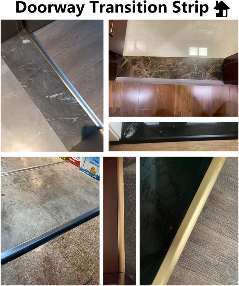 Floor Transition Strip Flooring Edge Trim, Carpet to Tile, Modern Floor Edging Trim Easy to Install, Threshold Reducer with Snap Track, Suitable for Height Less Than 15 mm ( Color : B , Size : Length - Image 4