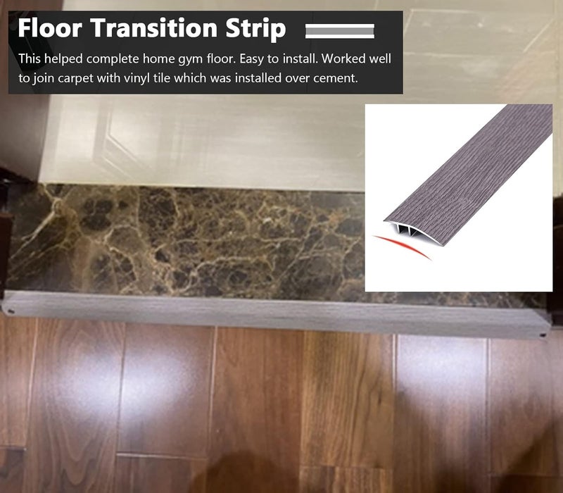 Floor Transition Strip Flooring Edge Trim, Carpet to Tile, Modern Floor Edging Trim Easy to Install, Threshold Reducer with Snap Track, Suitable for Height Less Than 15 mm ( Color : B , Size : Length - Image 2