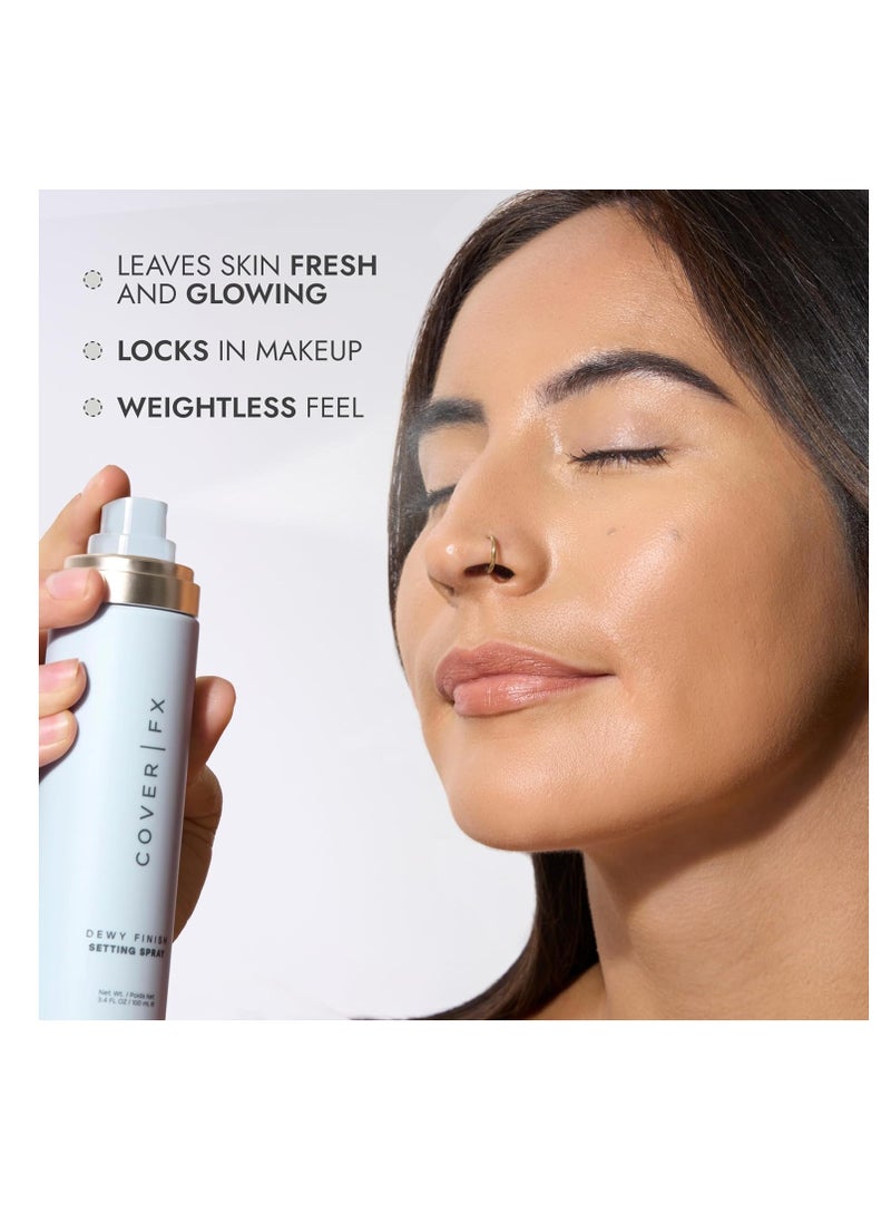 COVER FX - COVER FX Dewy Finish Setting Spray - Makeup Finishing Spray - Shea Butter & Aloe - 4 Fl Oz - Image 1