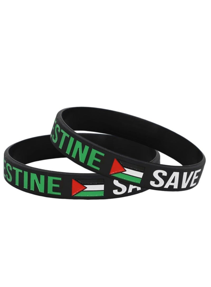 5 Pack Palestinian Flags Silicone Wristbands , Free Palestine Bracelet,  Party Bracelets Decoration , Palestine Flag Bracelet Rubber Accessories Men u0026 Women - Image 2