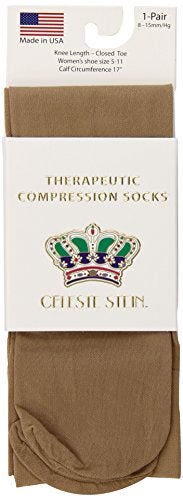 Celeste Stein Therapeutic Compression Socks, Nude, 8-15 mmhg, 1-Pair - Image 3