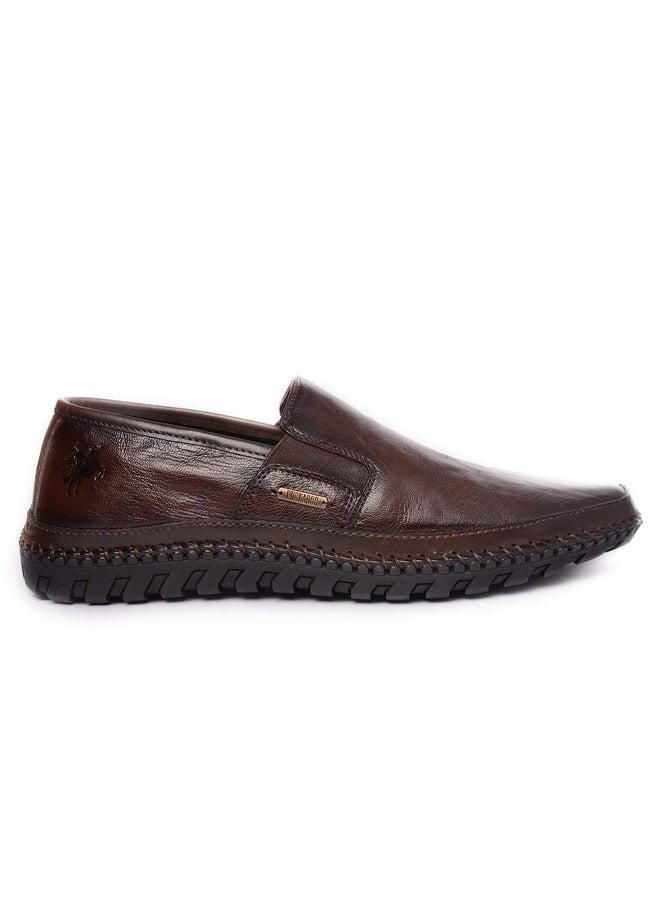 BUCKAROO - Buckaroo Nardo Natural FullGrain Leather Brown Casual Slip-On Shoes for Mens: Size UK 11 - Image 1