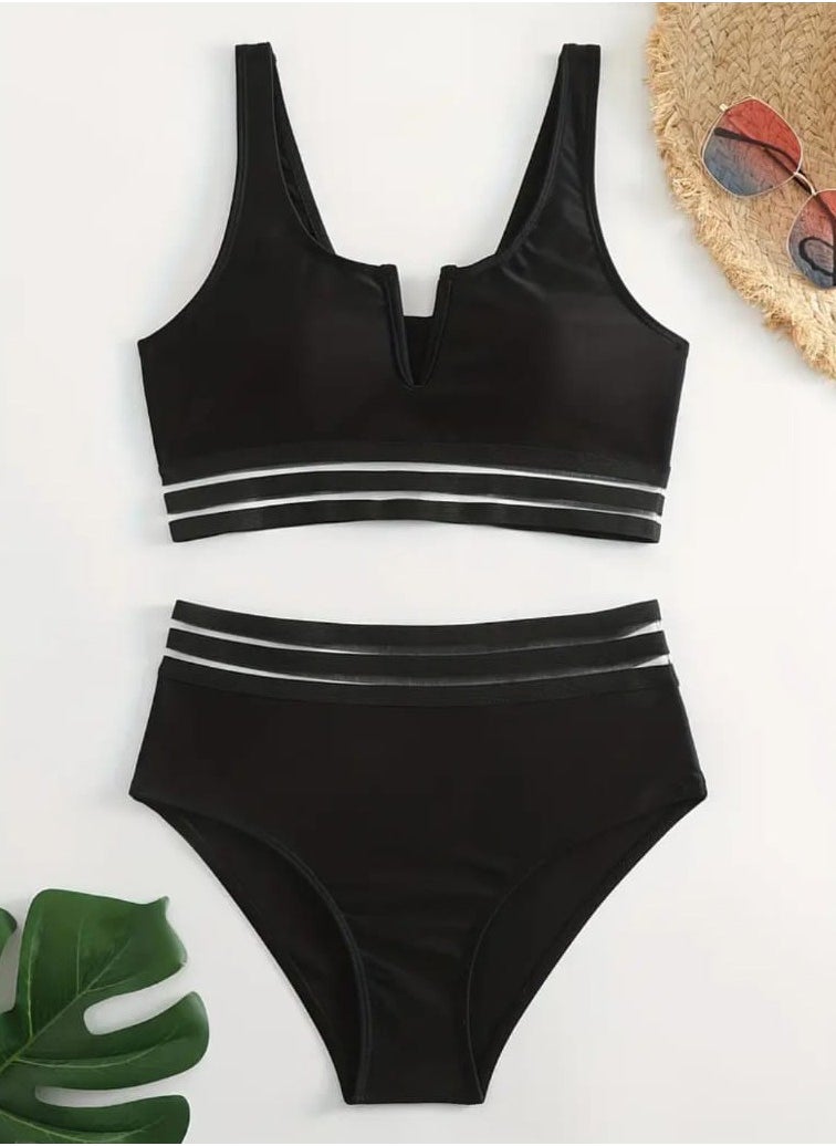 Hanady Two-Piece Black Bikini – Premium Korean Butter Lycra Fabric for Elegant and Comfortable Look – HN 6043  - Image 2