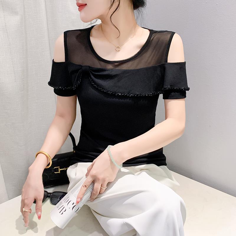 European 2024 Simple T-Shirt Casual Standard Regular Short-Sleeved Solid Color Base Shirt - Image 4