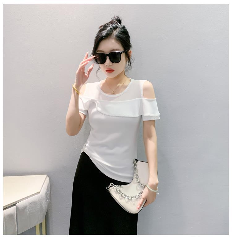 European 2024 Simple T-Shirt Casual Standard Regular Short-Sleeved Solid Color Base Shirt - Image 1