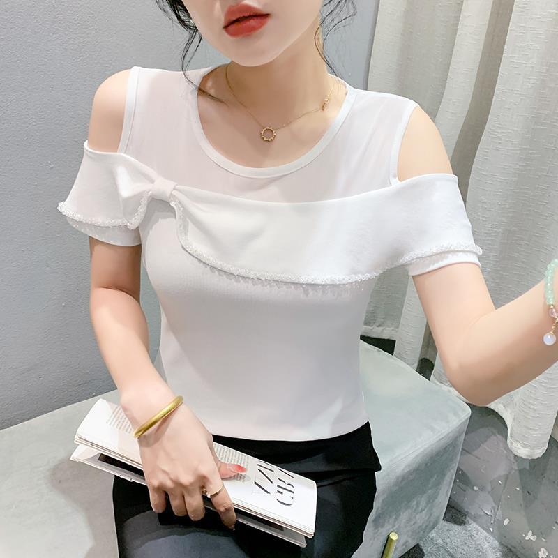 European 2024 Simple T-Shirt Casual Standard Regular Short-Sleeved Solid Color Base Shirt - Image 2