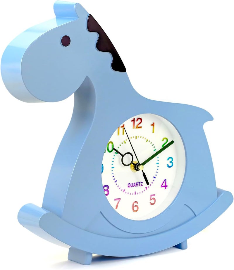 Cuisine Art Magical Horse Wall & Table Clock – Silent Non-Ticking Sweep Movement – 3D Cloud & Star Design for Kids Room – Standing or Hanging Décor Nursery Clock – Blue - Image 1