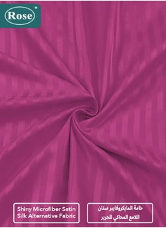 Rose ROSE Luxurious Striped Hotel Comforter, Premium Microfiber, Set of 6 pieces, Soft Lightweight, King size 260x240 cm, Fuchsia  - Image 5