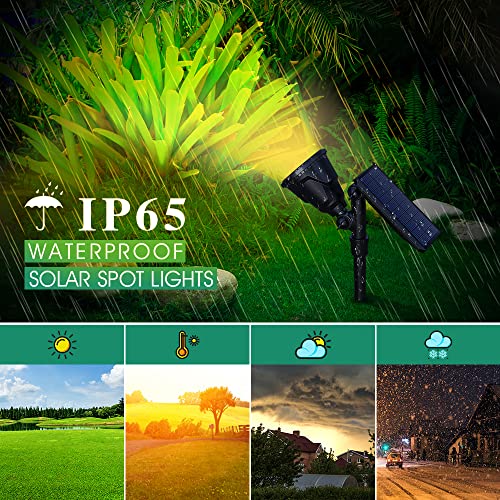 OSORD Solar Spotlights, 18 LED Solar Lights Outdoor Waterproof, 2 Mode Soft Warm White Landscape Lighting Auto On/Off Spot Lights for Flag Pole Garden Yard Tree Driveway Pool, 4 Pack - Image 5