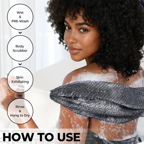 RelaxScene African Net Sponge Authentic - 2 Pieces Exfoliating Body Scrubber Bath Sponge York&Slate - Back Scrubber Washcloth for Shower - Real African Scrub Exfoliator Body Care Bathing Accessorie - Image 5