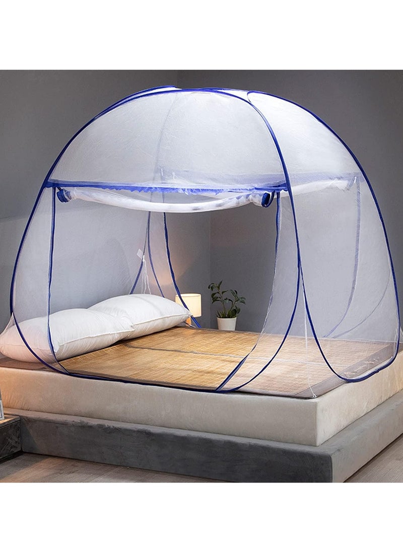 Generic Portable Pop Up Mosquito Net Tent, 180 * 200 * 150cm Foldable Mosquito Sleeping Net, Double Door Zip Portable Tent, Suit for Twin to King Size Bed, for Bed, Camping, Traveling Easy to Install  - Image 2