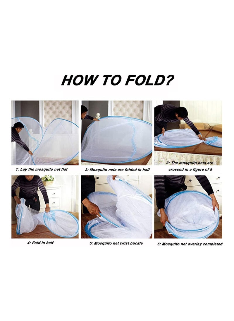 Generic - Portable Pop Up Mosquito Net Tent, 180 * 200 * 150cm Foldable Mosquito Sleeping Net, Double Door Zip Portable Tent, Suit for Twin to King Size Bed, for Bed, Camping, Traveling Easy to Install - Image 1