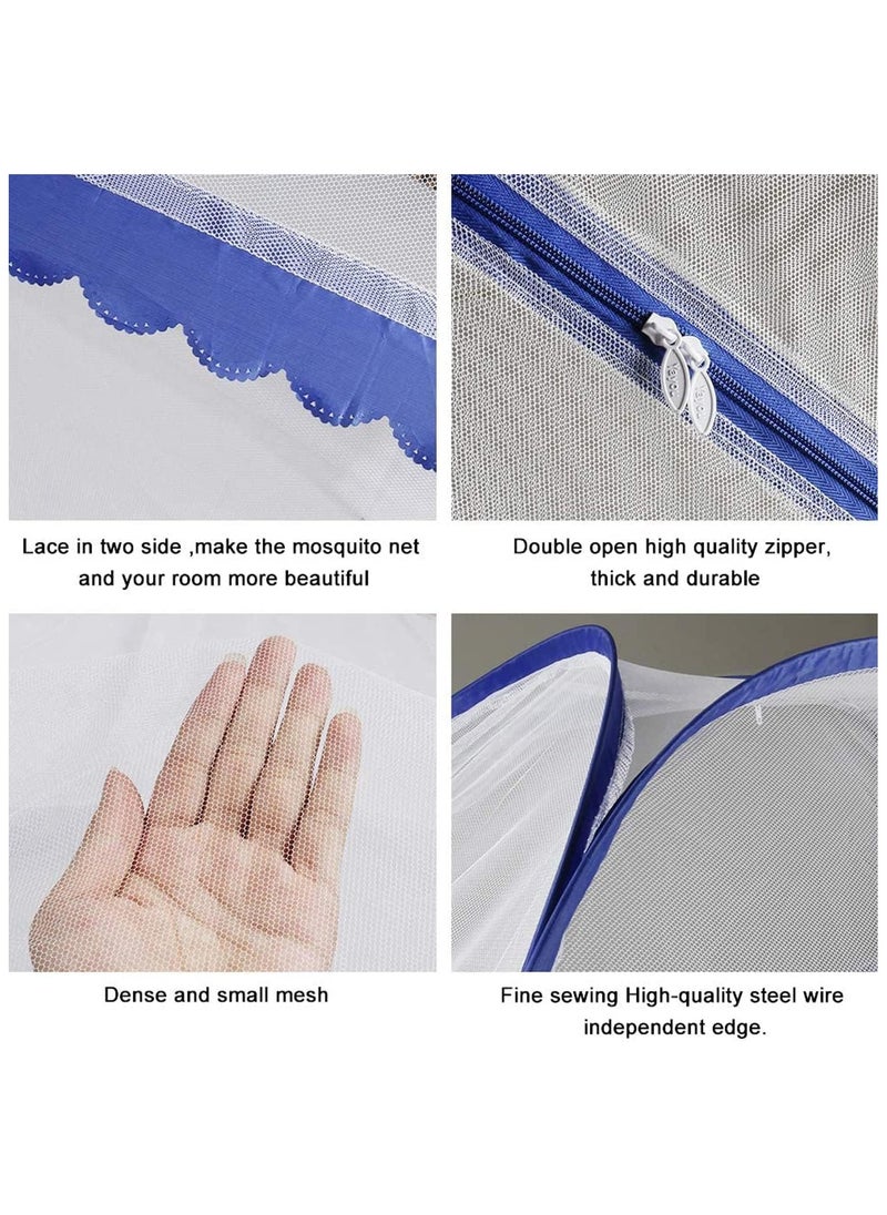 Generic Portable Pop Up Mosquito Net Tent, 180 * 200 * 150cm Foldable Mosquito Sleeping Net, Double Door Zip Portable Tent, Suit for Twin to King Size Bed, for Bed, Camping, Traveling Easy to Install  - Image 5