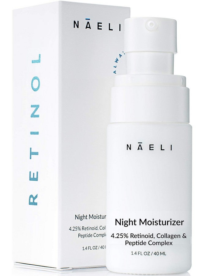 NAELI كريم الريتينويد 4.25% ريتينول مرطب ليلي للوجه والرقبة مع ببتيدات الكولاجين وحمض الهيالورونيك كريم مضاد للشيخوخة والتجاعيد يحسن لون البشرة وملمسها 1.4 أونصة - Image 1