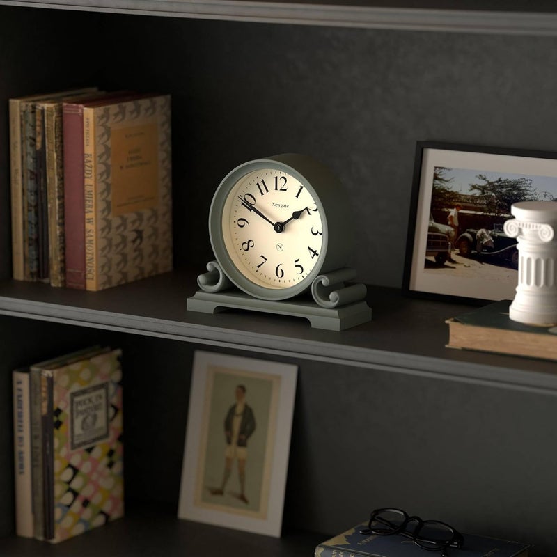 NEWGATE ® Divisadero Mantel Clock | Traditional Double Scroll Design | Asparagus Green | Classic Style for Desk, Table top, Shelf or Bedside - Image 5