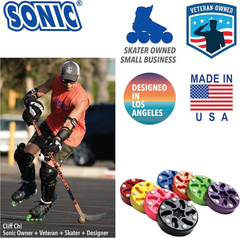 SONIC Roller Hockey Puck, Official Game Puck, Low Bounce, Glides Fast and Flat, Assorted Colors, Made in USA - Image 5