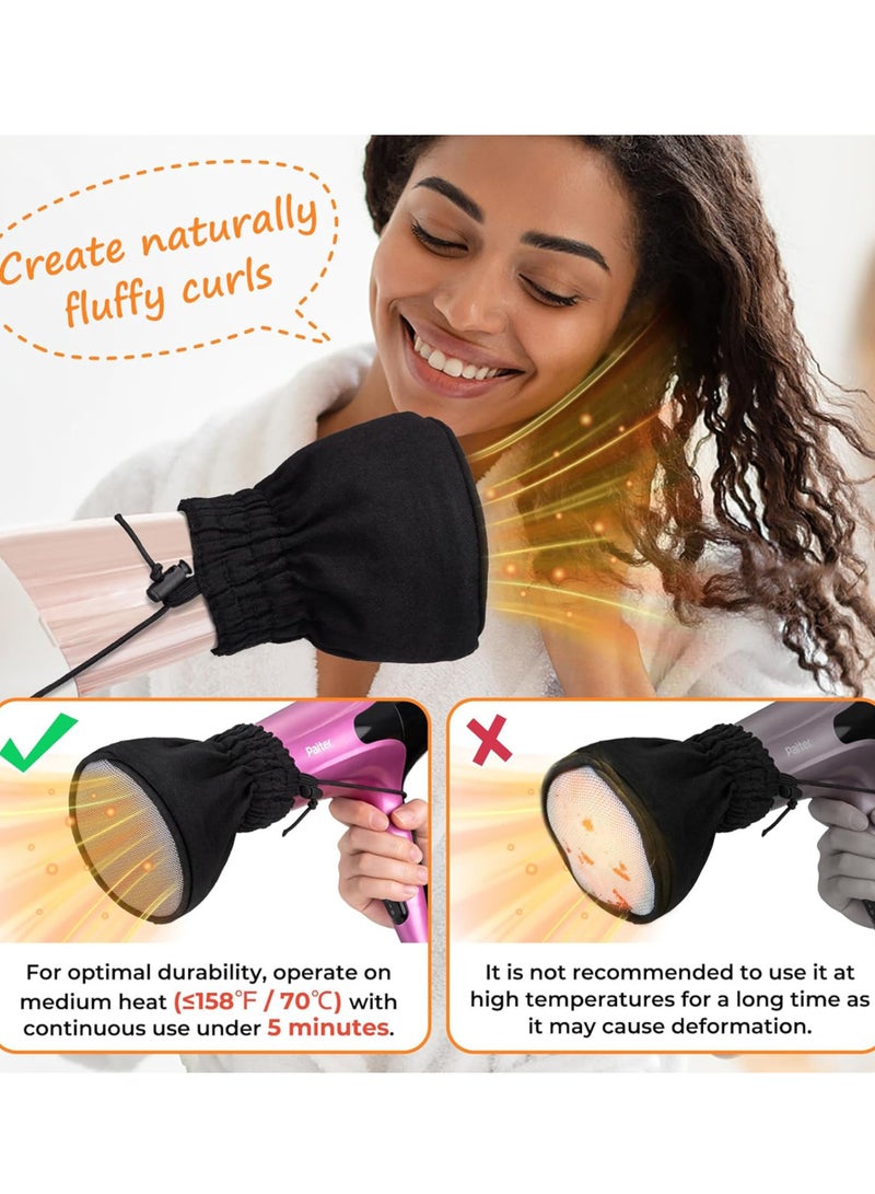 قطعتان من موزع مجفف الشعر، غطاء موزع عالمي لتوصيل مجفف الشعر، غطاء نيلون مزدوج الطبقة لمجفف الشعر للشعر المجعد، موزع سفر قابل للطي مع شريط مطاطي لمجفف الشعر - Image 5