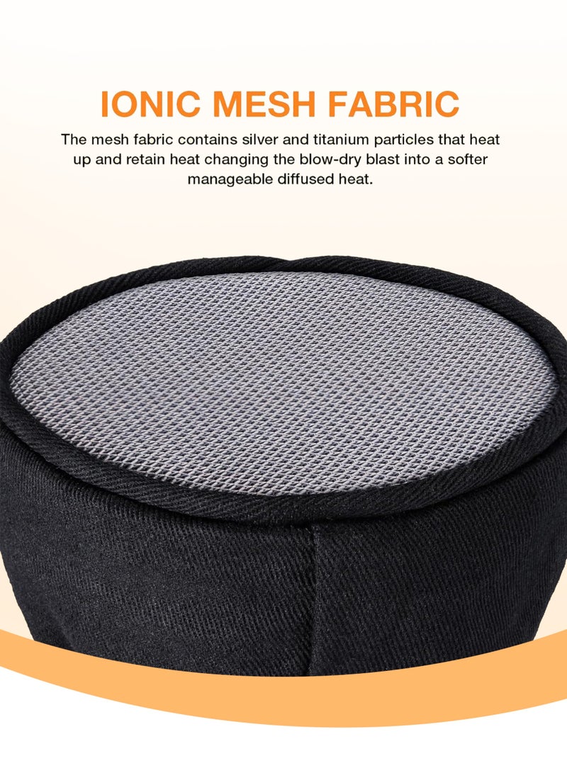 قطعتان من موزع مجفف الشعر، غطاء موزع عالمي لتوصيل مجفف الشعر، غطاء نيلون مزدوج الطبقة لمجفف الشعر للشعر المجعد، موزع سفر قابل للطي مع شريط مطاطي لمجفف الشعر - Image 4