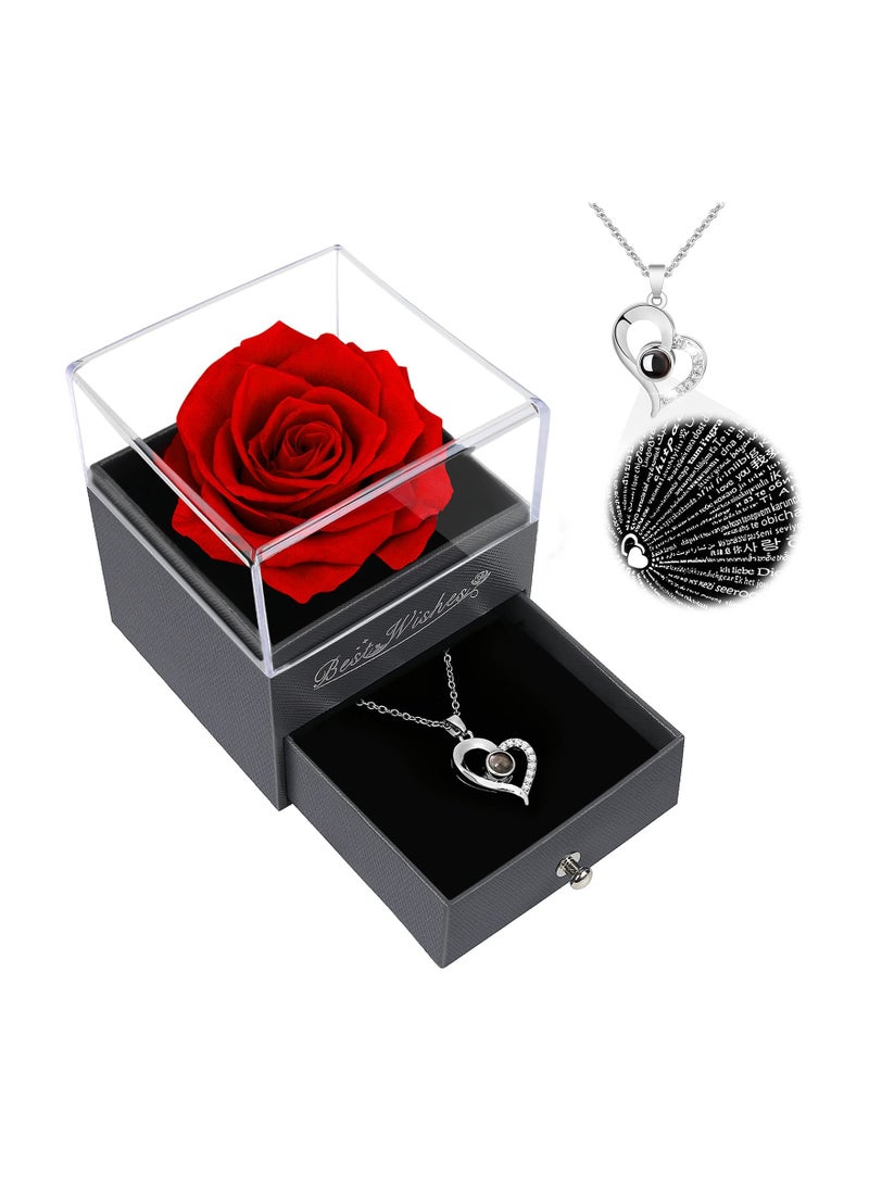 Ara Luxury Preserved Real Rose Creative Gift Box Heart-shaped Preserved Flower Box For Valentine's Day/Mothers Day /Anniversary Birthday Gift - Image 1