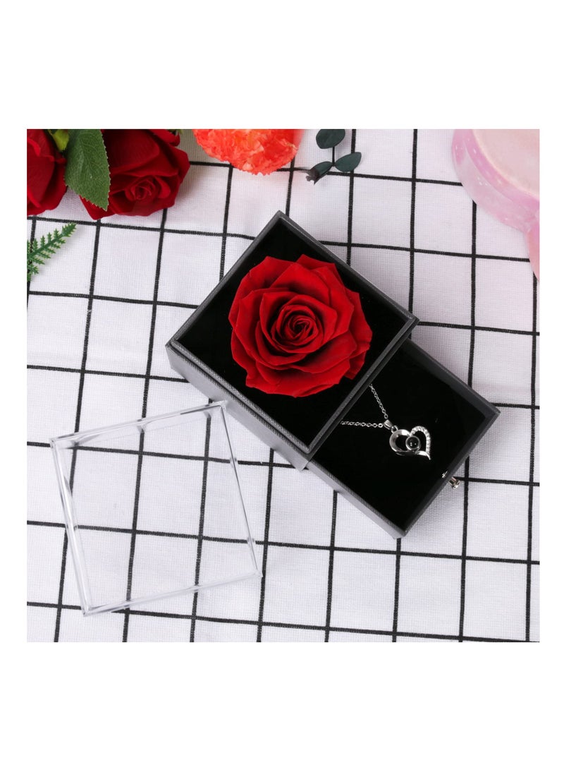 Ara Luxury Preserved Real Rose Creative Gift Box Heart-shaped Preserved Flower Box For Valentine's Day/Mothers Day /Anniversary Birthday Gift - Image 3