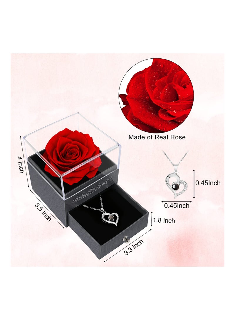 Ara Luxury Preserved Real Rose Creative Gift Box Heart-shaped Preserved Flower Box For Valentine's Day/Mothers Day /Anniversary Birthday Gift - Image 2