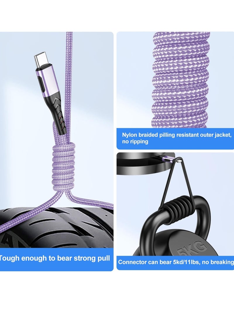 General USB C Charger Cable, 2Pack 10ft Fast Charging USB Type C Cord Cable for Android Phone Pad Laptop, USB A to USB C Type C Charger Cable Compatible with iPhone 15 Pro/Plus/Max-Light Purple  - Image 5