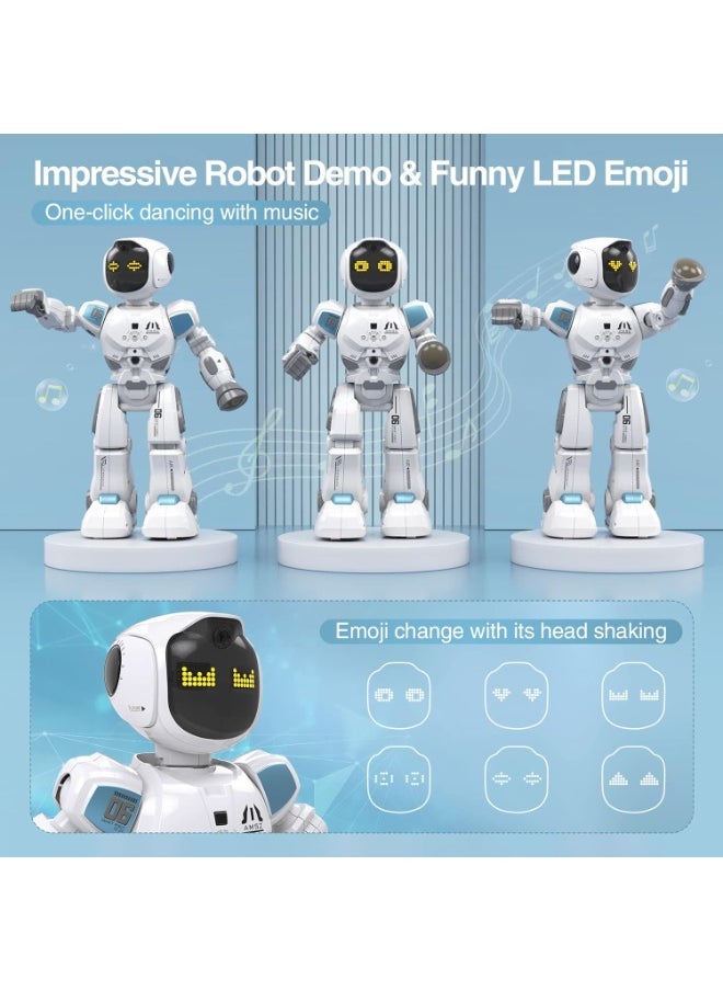 Supwell Programming Robot Toys With Music Demo And Led Emoji Function, Recharge Rc Robot For Kids 5-7, Gift For Girls And Boys, Girl Toys And Boy Toys For Direction And Intelligence Development  - Image 4