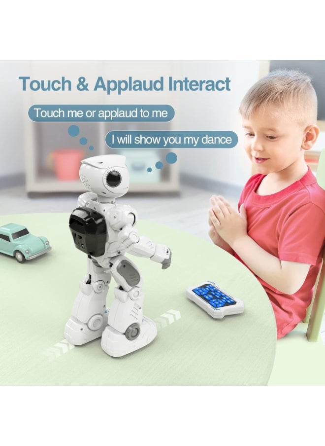 Programming Robot Toys With Music Demo And Led Emoji Function, Recharge Rc Robot For Kids 5-7, Gift For Girls And Boys, Girl Toys And Boy Toys For Direction And Intelligence Development