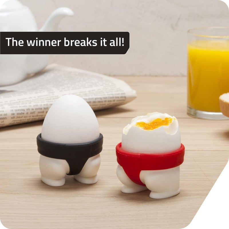 Ramkuwar Egg Cup Holders Set of 2 - Sumo Wrestler Design for Soft and Hard Boiled Eggs | Fun Tableware for Breakfast | Unique Kitchen and Dining Decor - Image 4