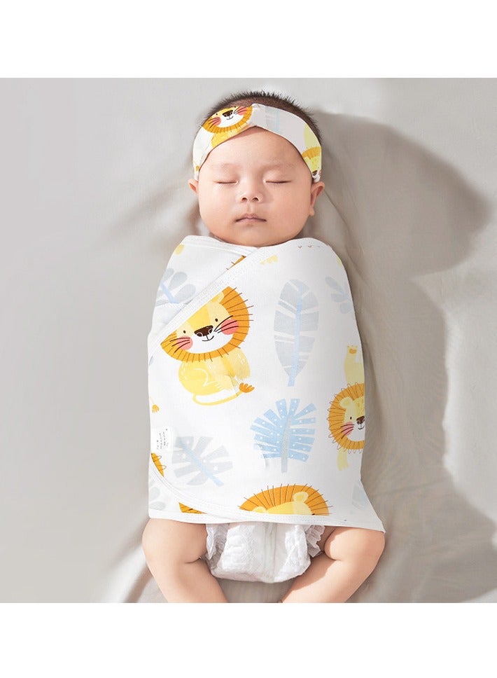 كيس نوم مضاد للخوف للأطفال حديثي الولادة من القطن الخالص بنمط أسد - Image 1